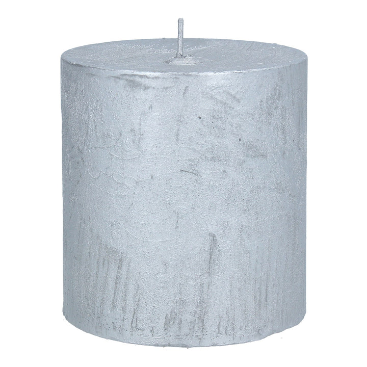 Silver Metallic Pillar Candle