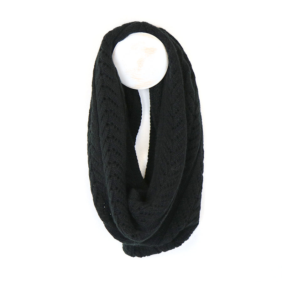 Black Pointelle Knitted Snood