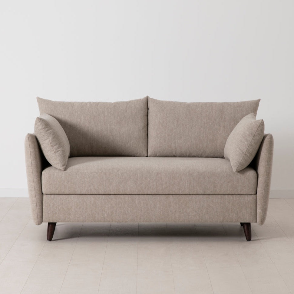 Swyft Model 08 sofa bed in Pumice Linen on white background