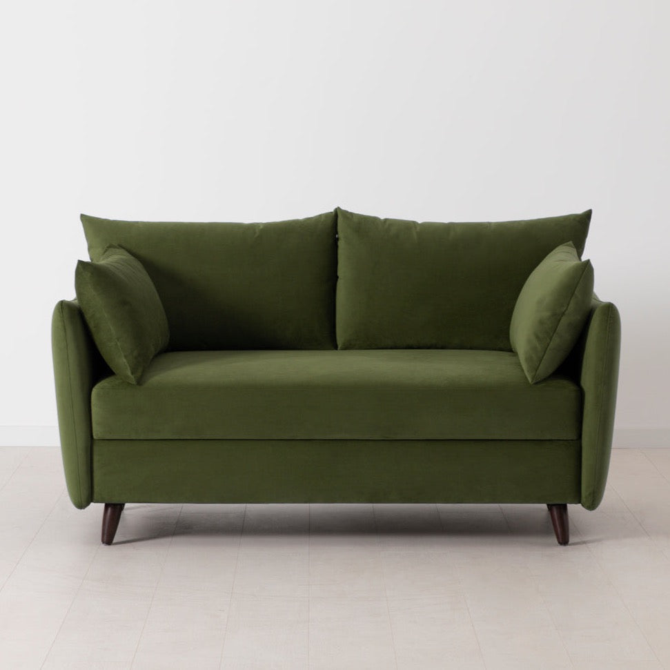 Model 08 Green Velvet Sofa on white background