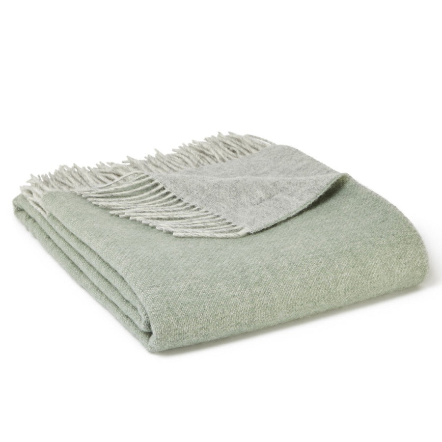 Ice Green Pure New Wool Blanket by Tweedmill