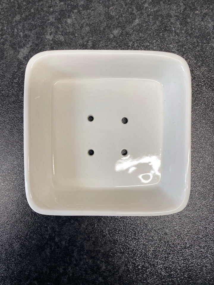 White Porcelain Square Soap Dish