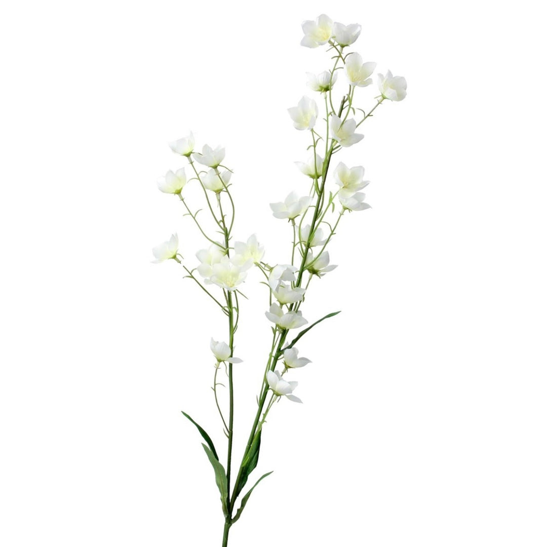 White Mini Bell Flower Stems - Set of 3