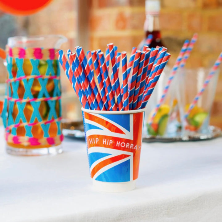 Best of British Red White and Blue Paper Straws