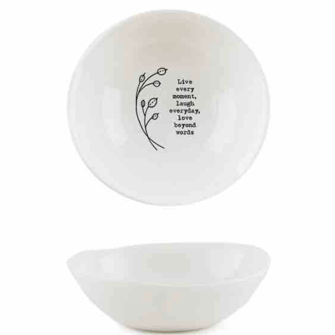 Medium porcelain bowl - Live Every Moment