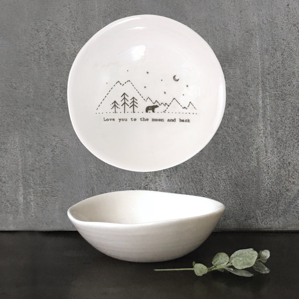 Medium porcelain bowl - Love You to the Moon and Back