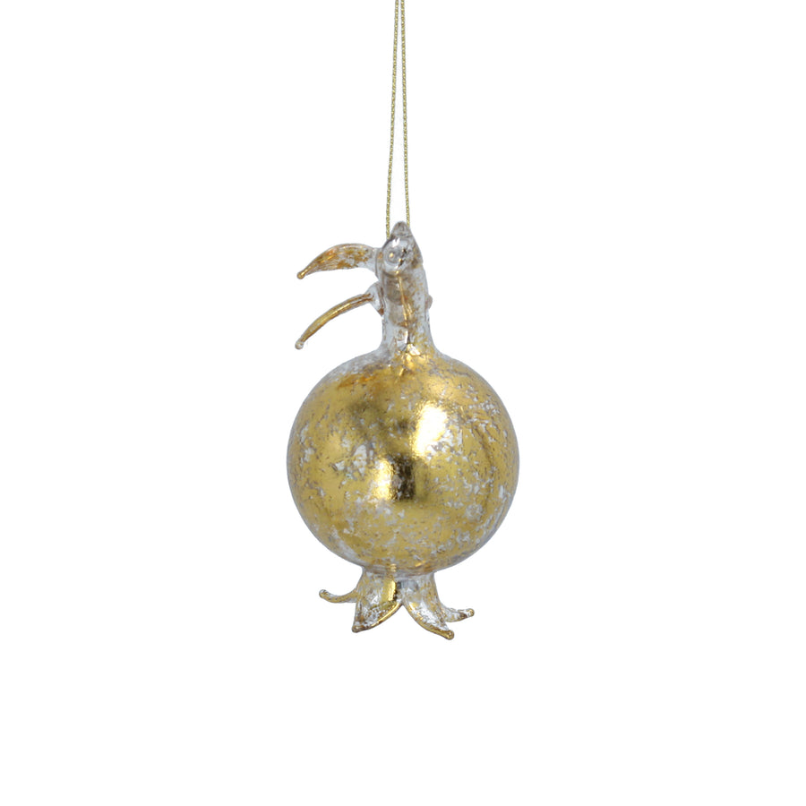 Gold Pomegranate Glass Christmas Tree Decoration