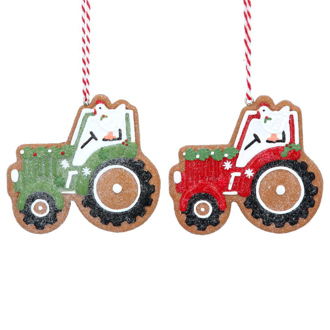 Gingerbread Tractor Christmas Tree Ornament