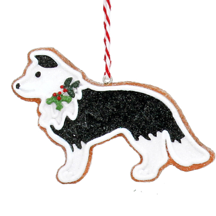Gingerbread Collie Dog Christmas Ornament