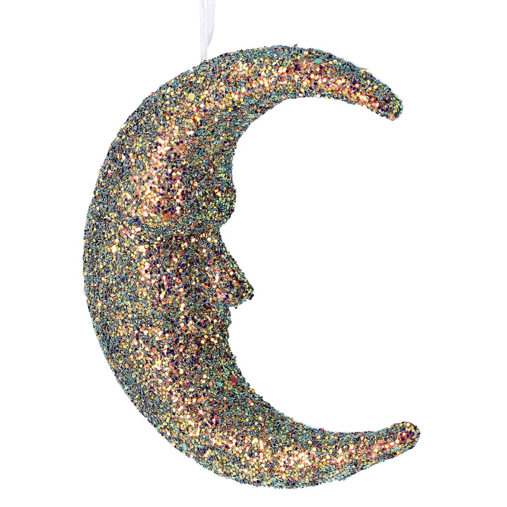 Glitter Man in the Moon Christmas Decoration