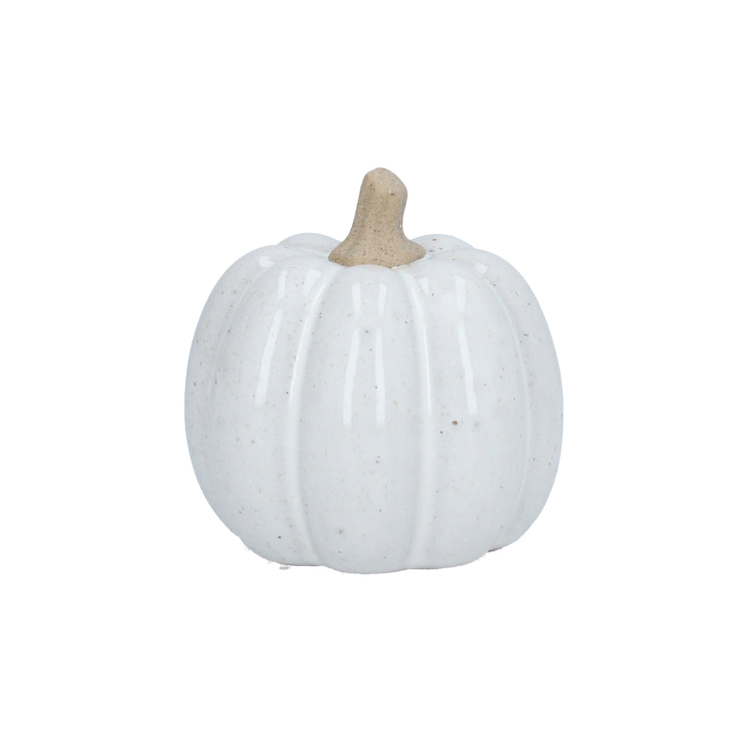 Small White Ceramic Pumpkin Ornament