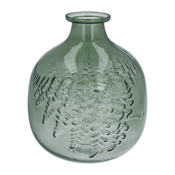 Green Glass Fern Vase
