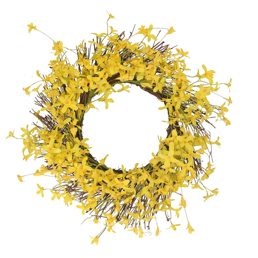 Yellow Floral Forsythia Wreath