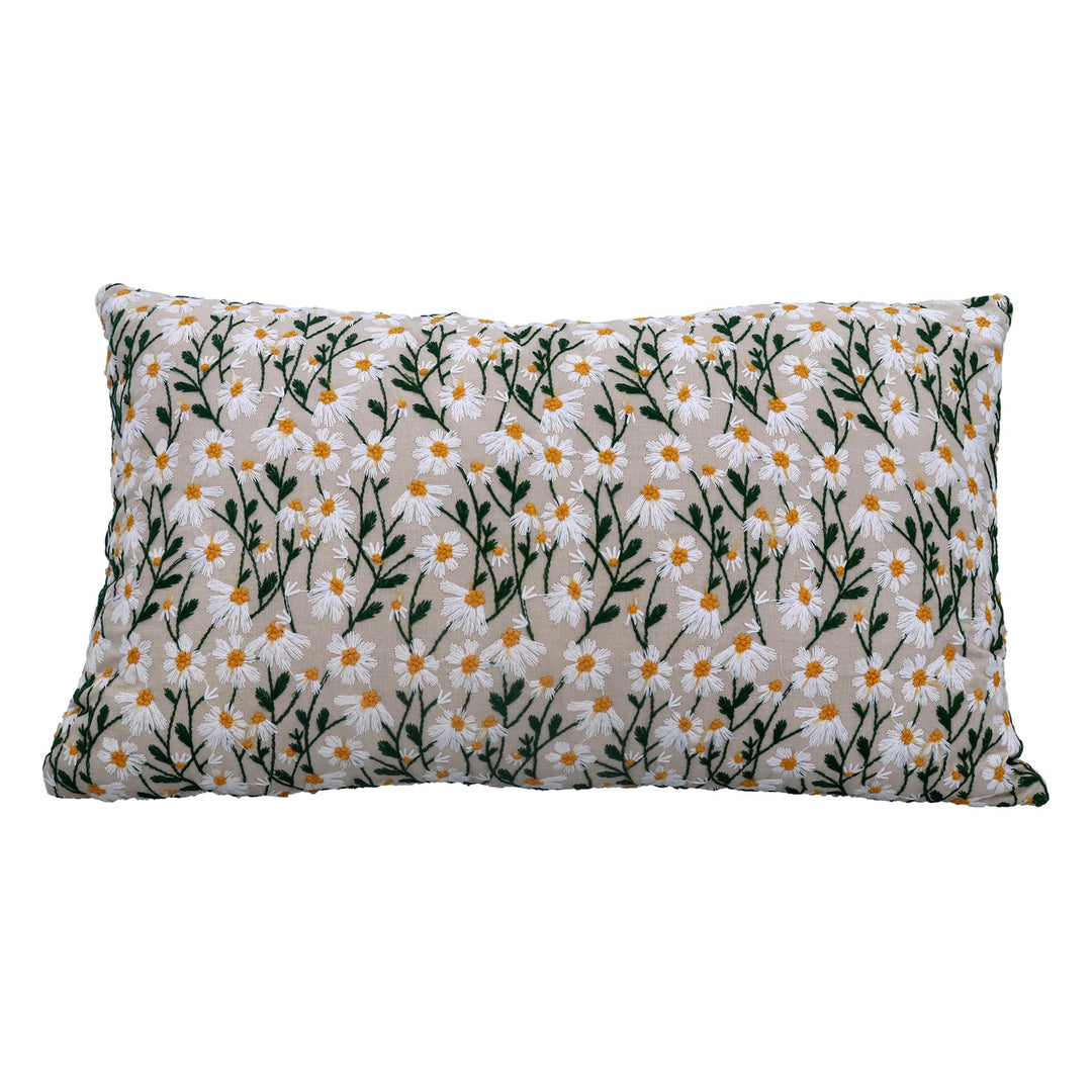Daisy Embroidered Cushion