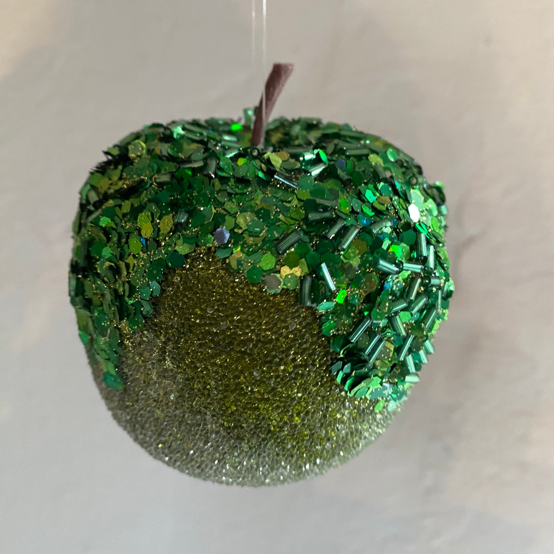Beaded Apples & Pears Christmas Decorations (Set of 6)