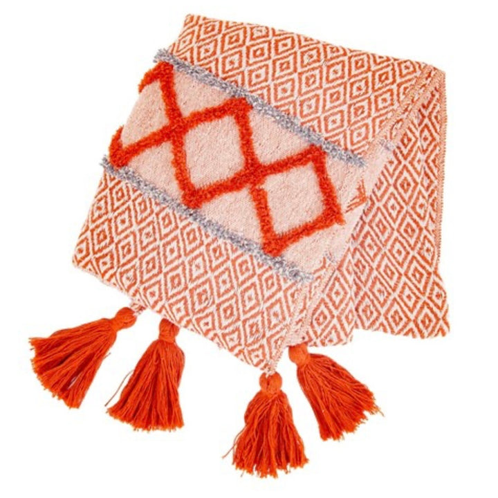 Orange geometric blanket
