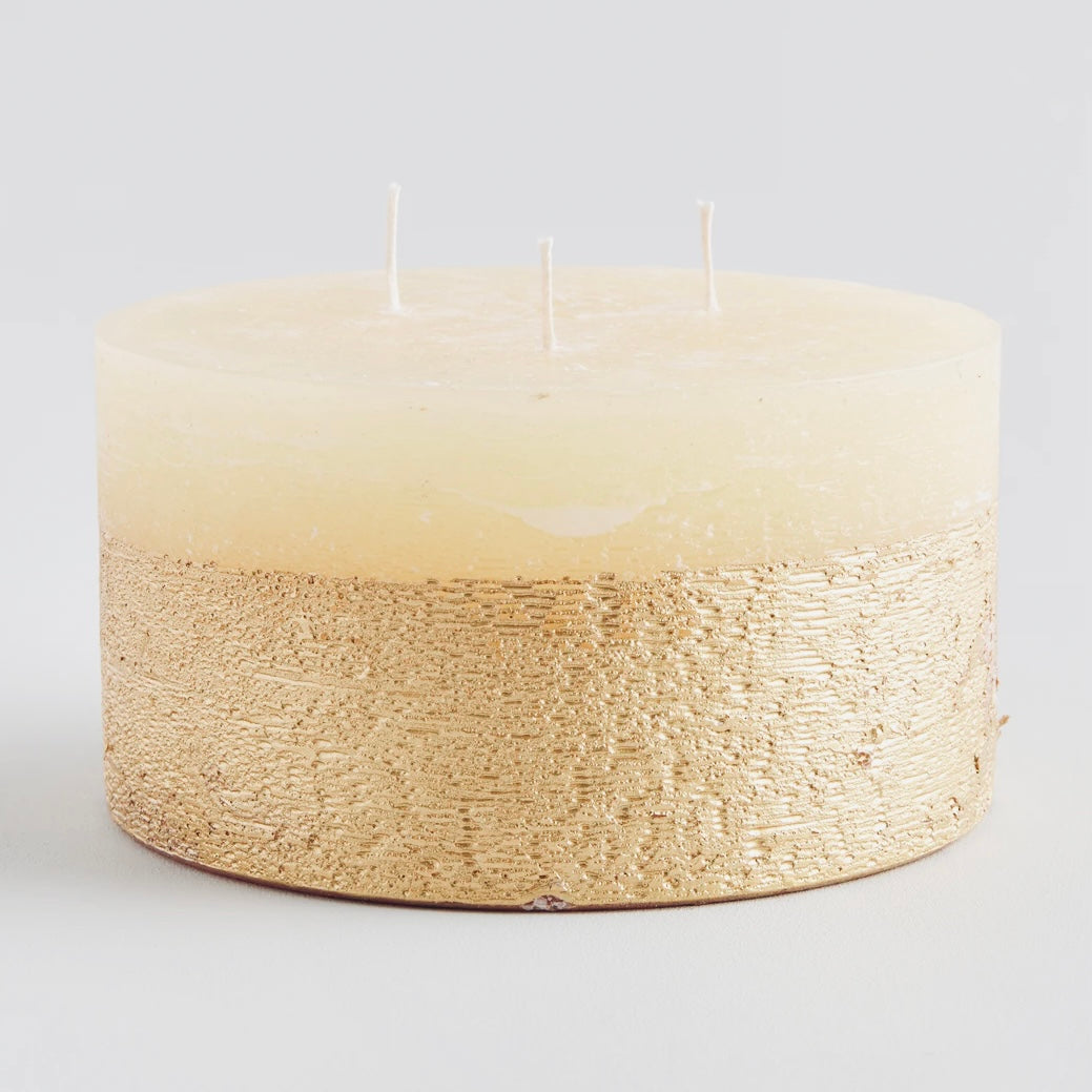 St Eval Triple Wick Ivory and Gold Inspiritus Large Christmas Candle