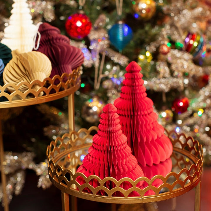Red Paper Freestanding Christmas Tree Decorations