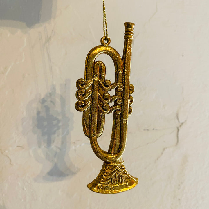 Gold Musical Instruments Christmas Tree Decorations - Set of 3