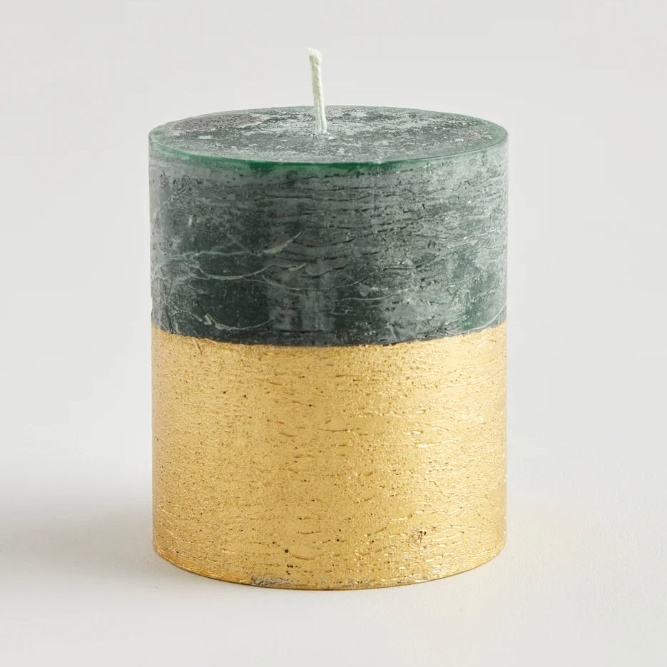 St Eval Winter Thyme Gold Dipped Pillar Candle