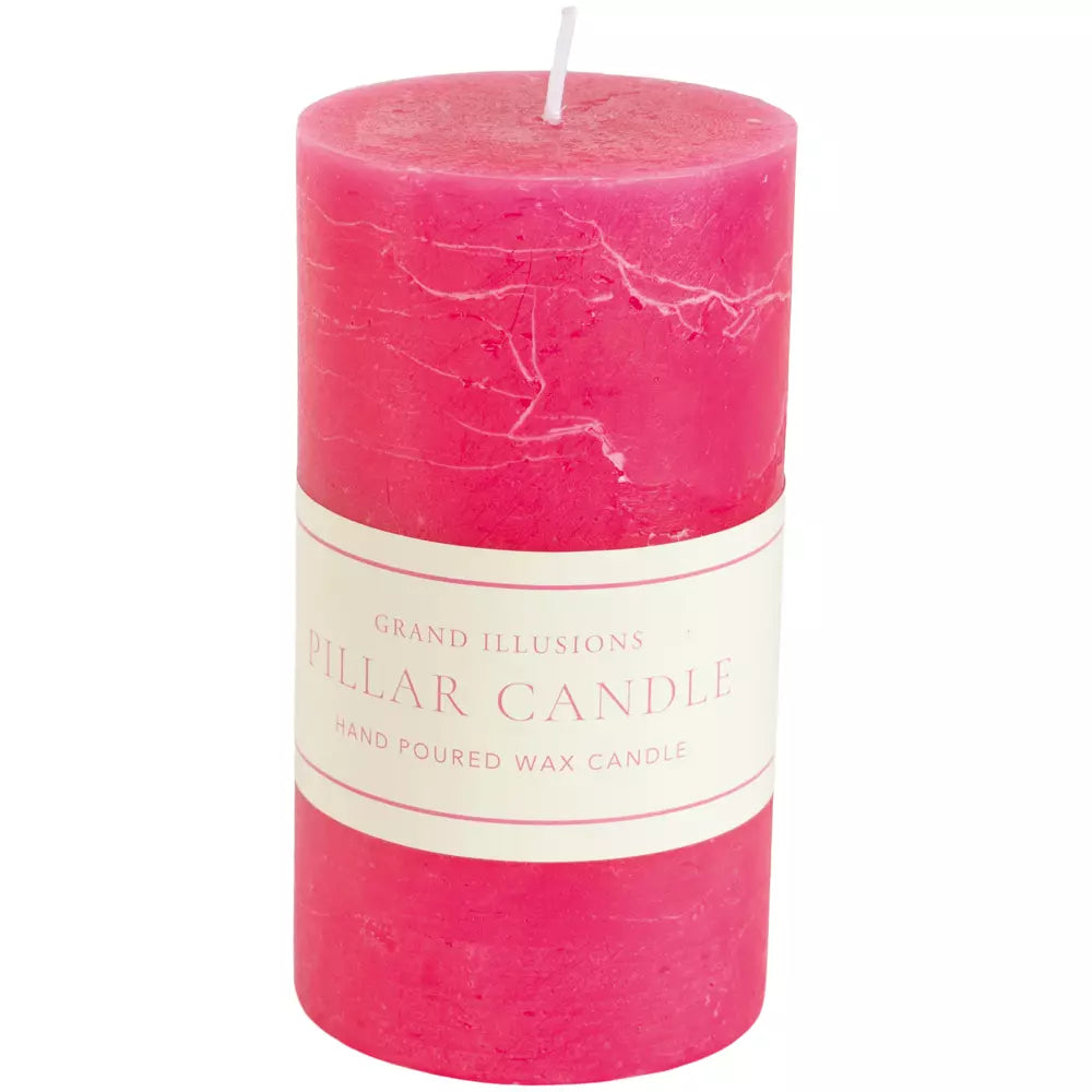 Medium Bright pink pillar candle