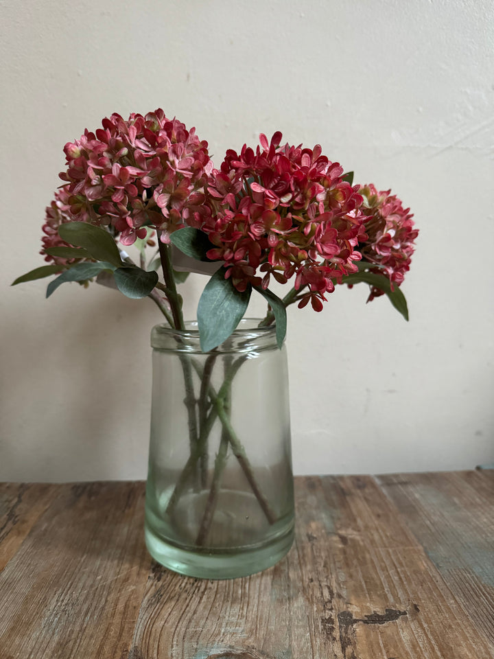 Antique Pink Mini Hydrangea Flowers - Set of 3