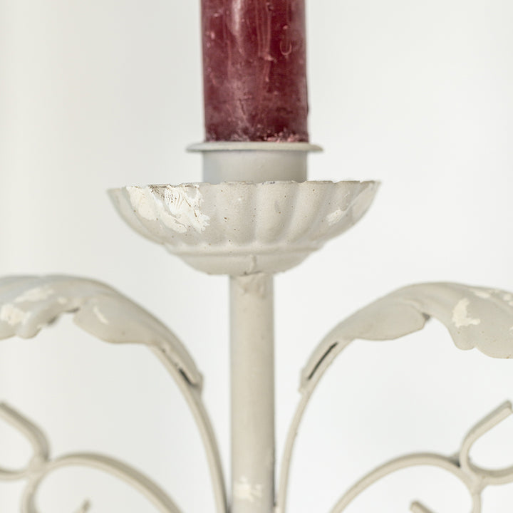 Candelabra Antique style White and Grey