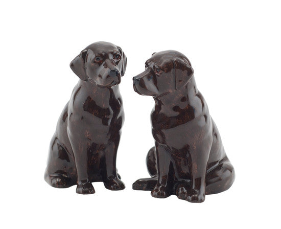chocolate labrador salt and pepper shakers by quail