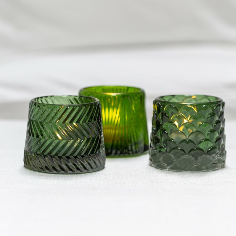 Green Glass Tealight Holder