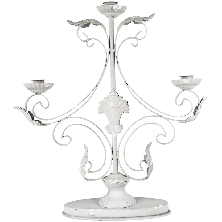 Candelabra Antique style White and Grey