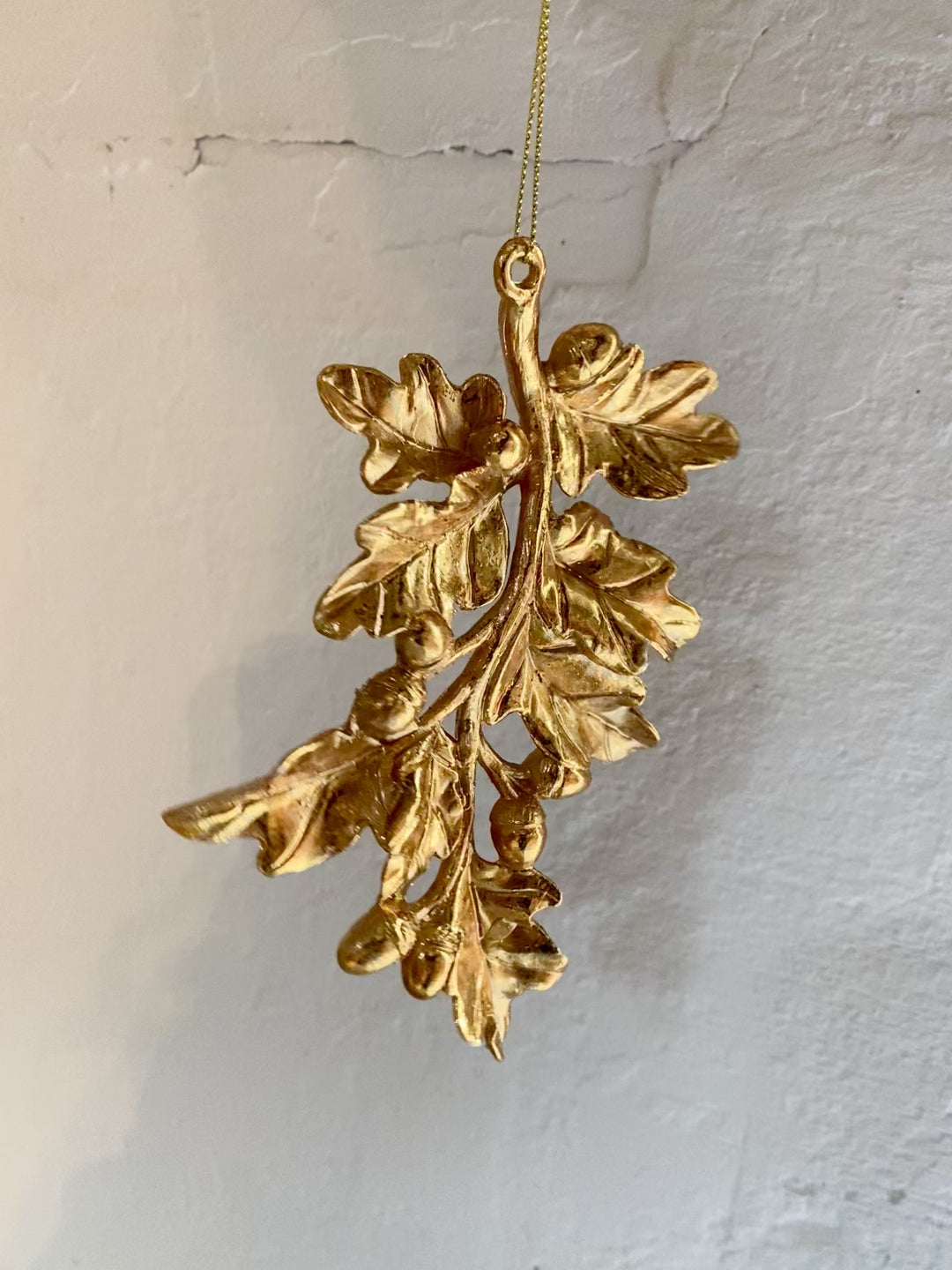 Gold Oak Leaf Christmas Tree Decoration