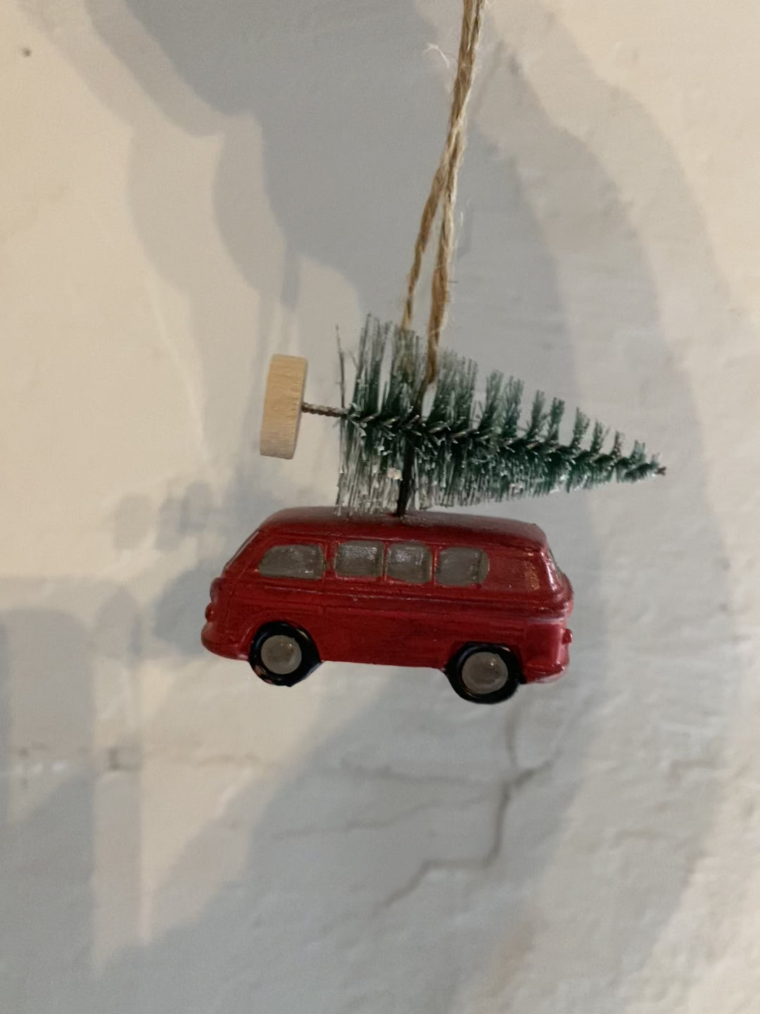 Red Car & Camper Van Christmas Decorations