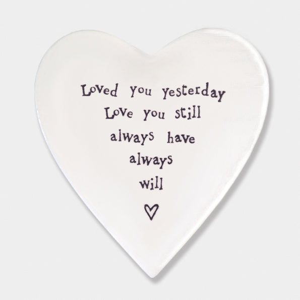 Porcelain Heart Coaster - Love you