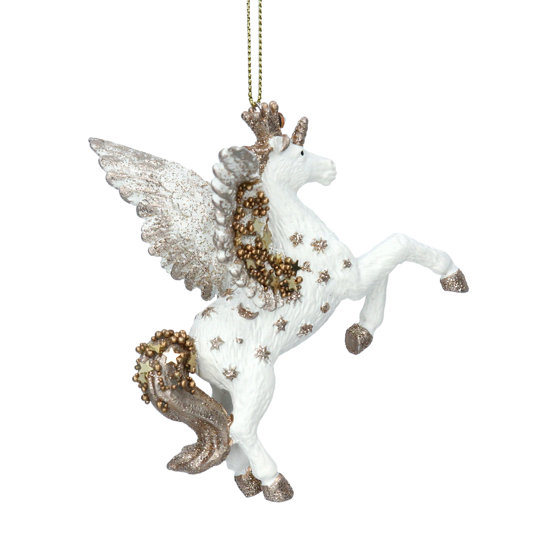 Cream and Gold Unicorn Christmas Tree Decoration