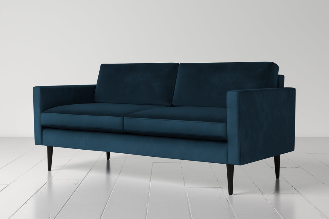 Teal Blue Velvet Sofa 2 seater by Swyft model 01