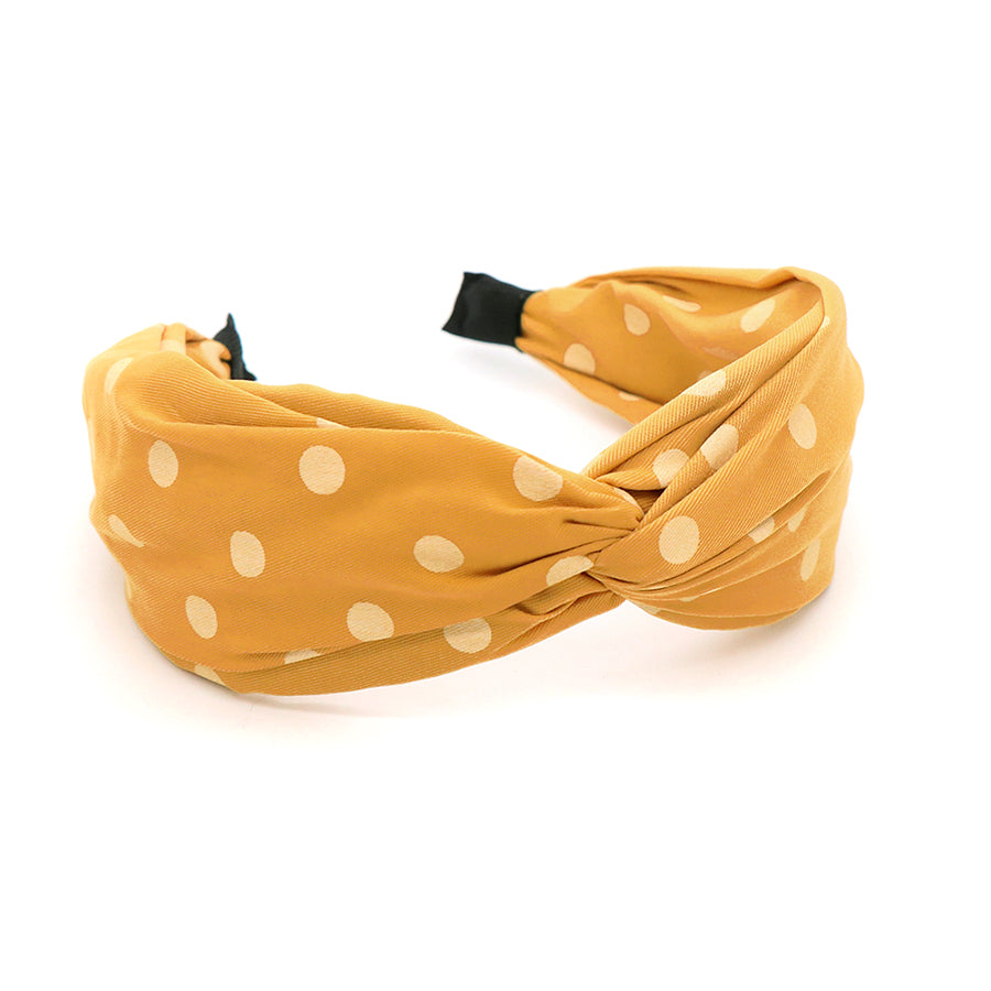 Mustard Yellow Polkadot Headband