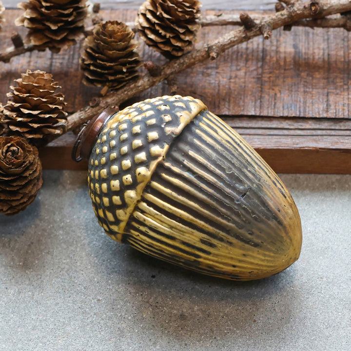 Antique Gold Acorn Christmas Decoration