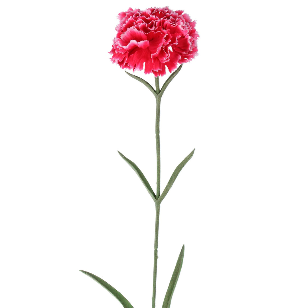 12 Faux Fuchsia Pink Carnations