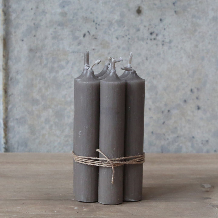 Bundle of Taupe Short Dinner Candles