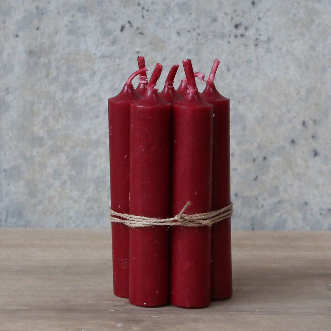 Bundle of Red Short Dinner Candles