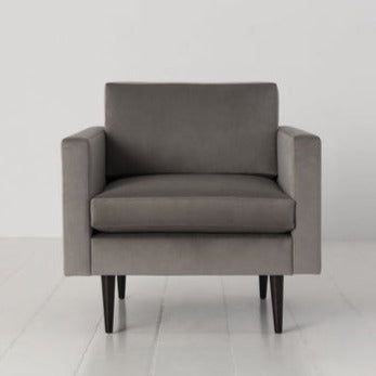 Armchair in Elephant Grey Velvet