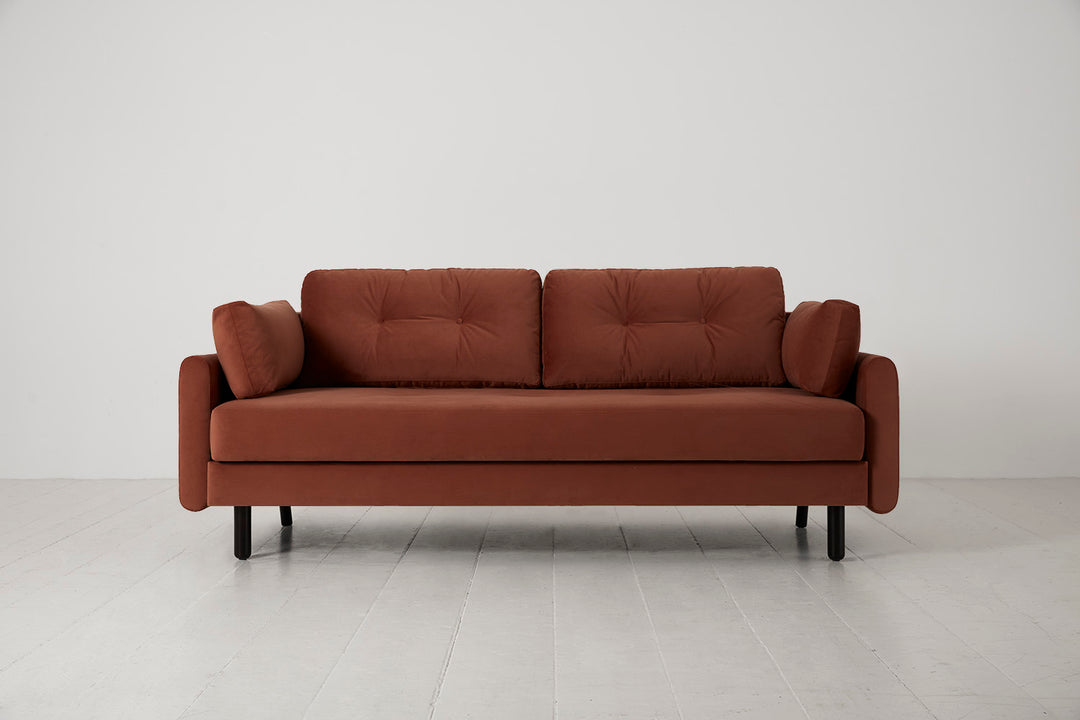 Model 04 Sofa Bed in Brick Red Velvet