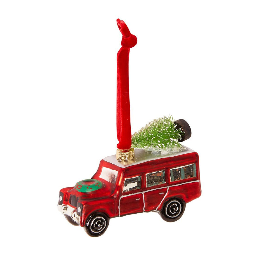 Red Land Rover Defender Christmas Tree Decoration 
