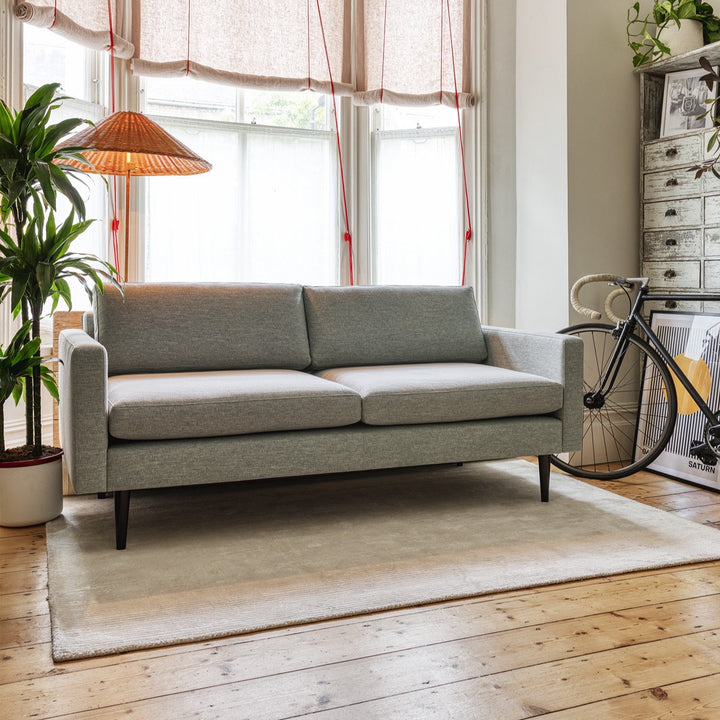 Grey linen 2 seater sofa model 01 by Swyft