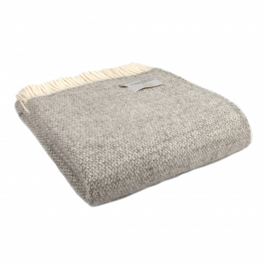 Grey Illusion Pure New Wool Throw by Tweedmill Textiles