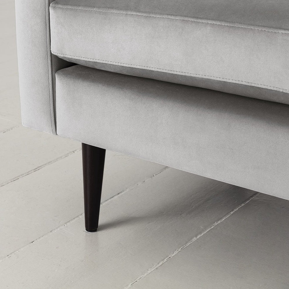 Light Grey Velvet Armchair Detail