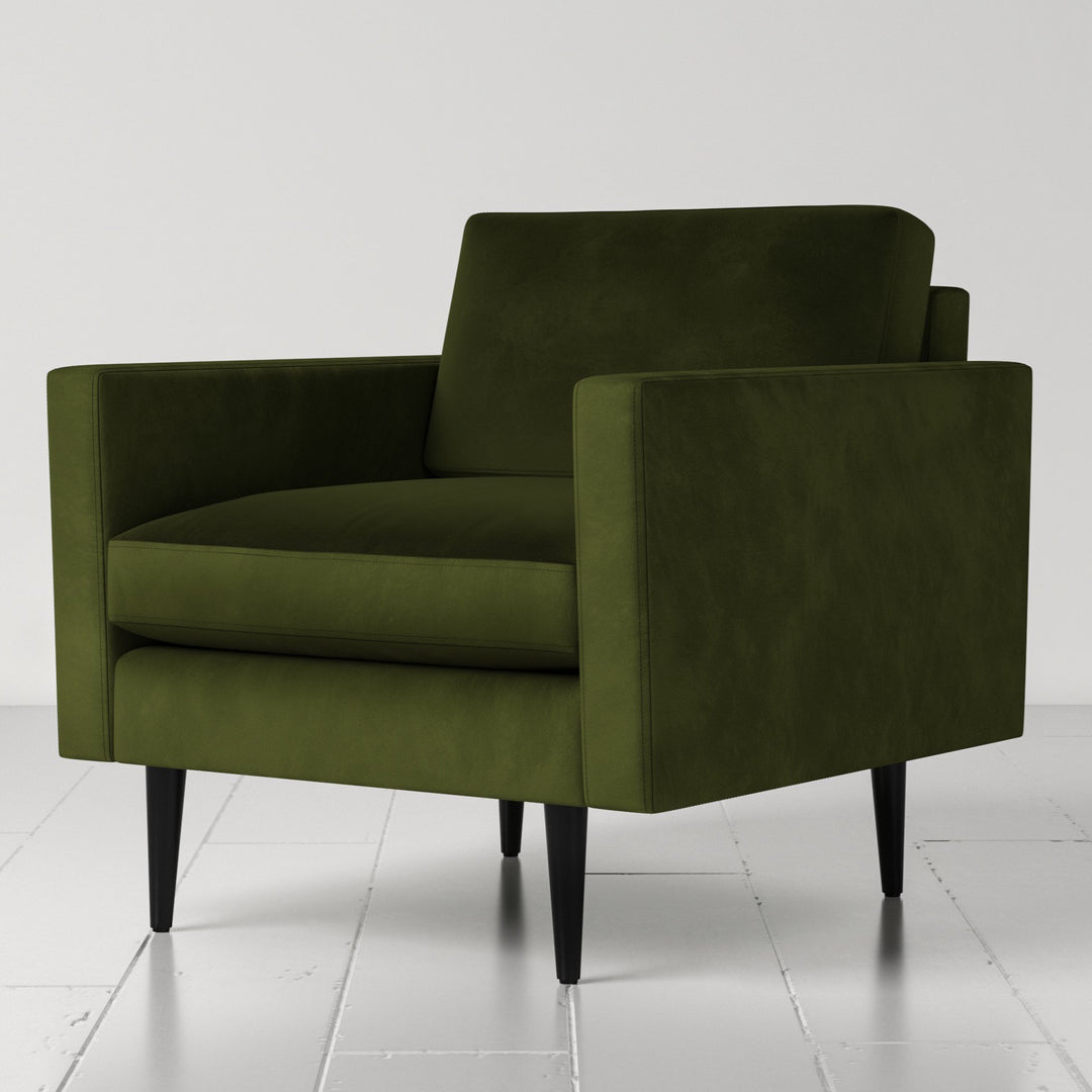 Vine Green Velvet Armchair Model 01 by Swyft