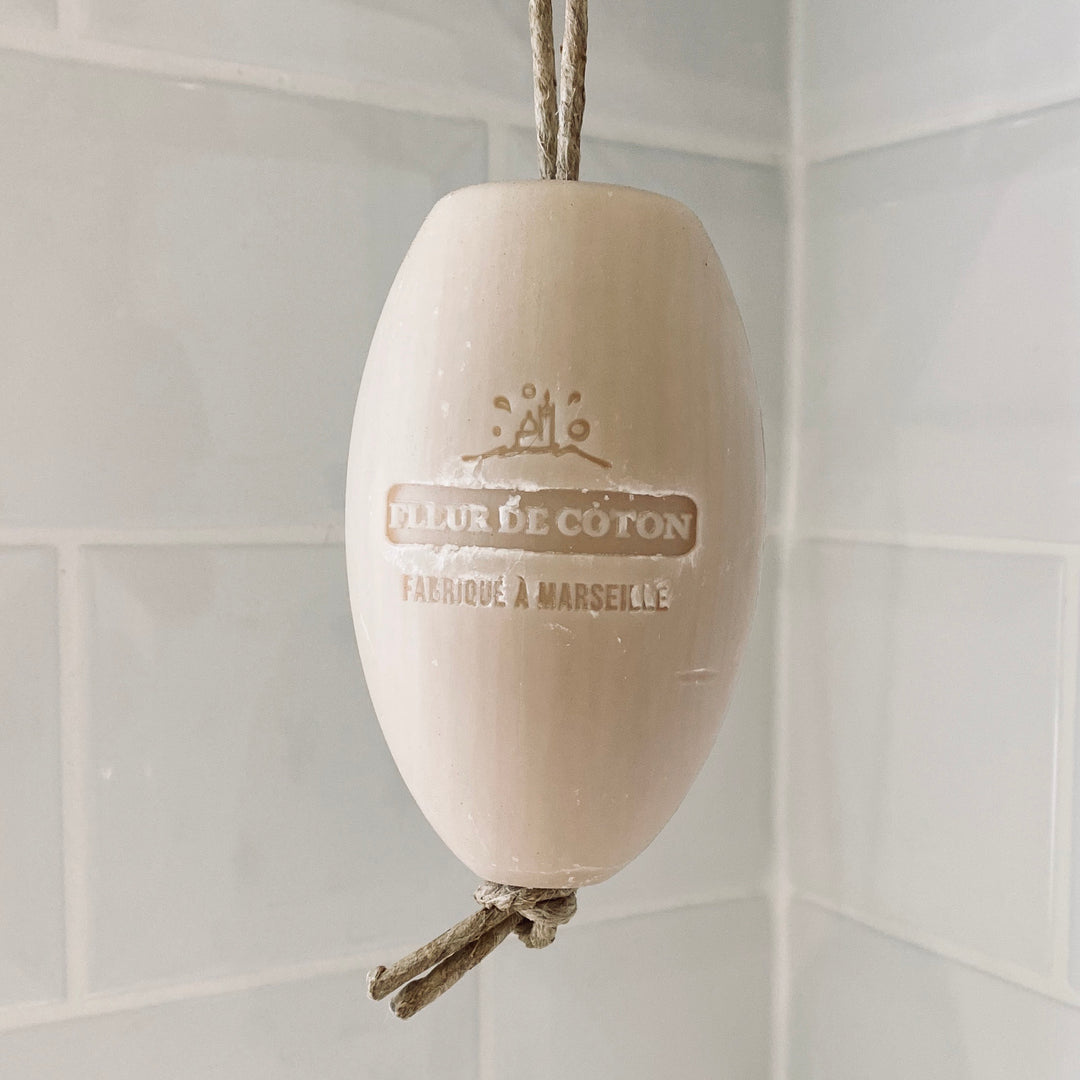 French triple milled soap on a rope