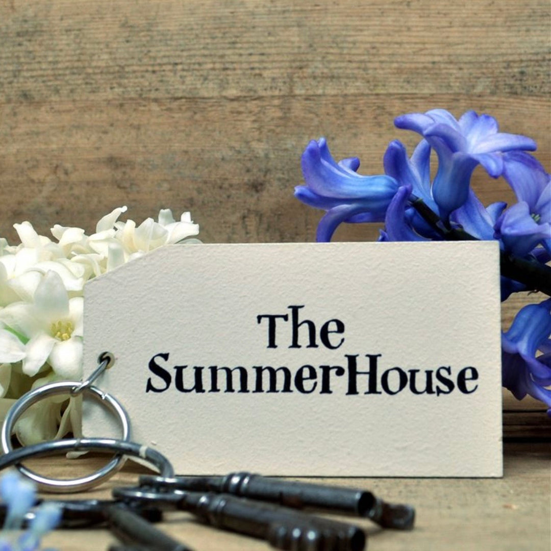 The Summer House Wooden Painted Keyring