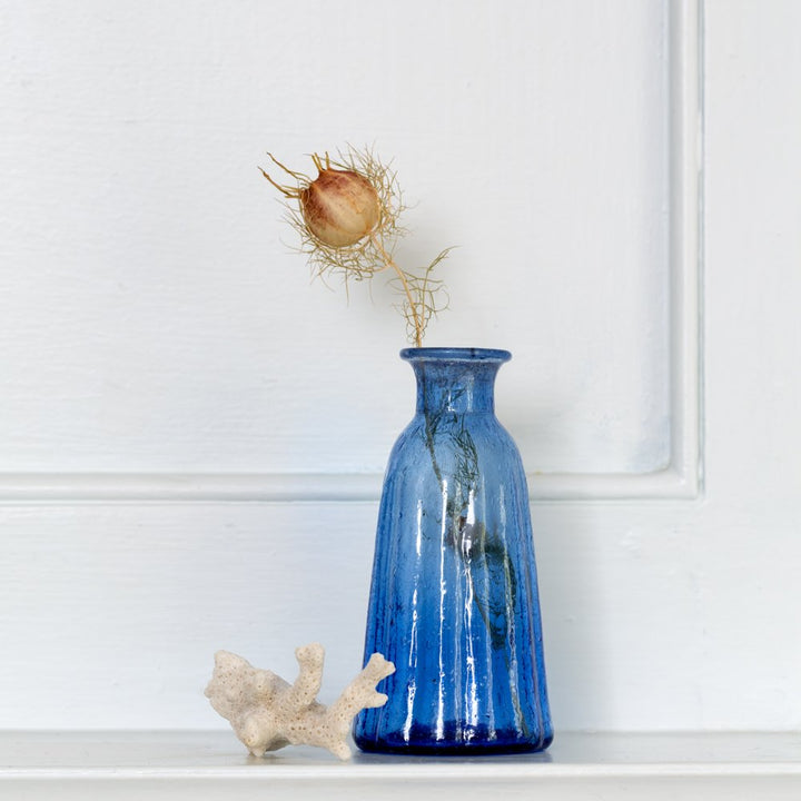 Recycled Lapis Blue Glass Vase